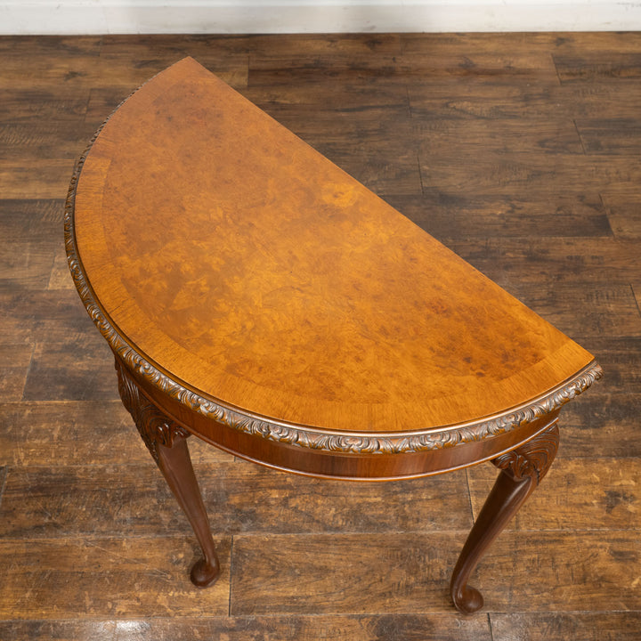 ハーフムーンの美しいシルエット 開くと円形のゲームテーブルになる コンソールテーブル /25G-B