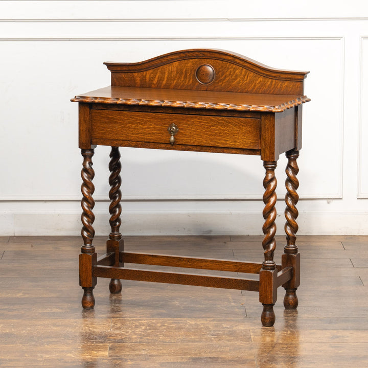 パイクラスト天板やツイストレッグが美しい オーク コンソールテーブル /25G