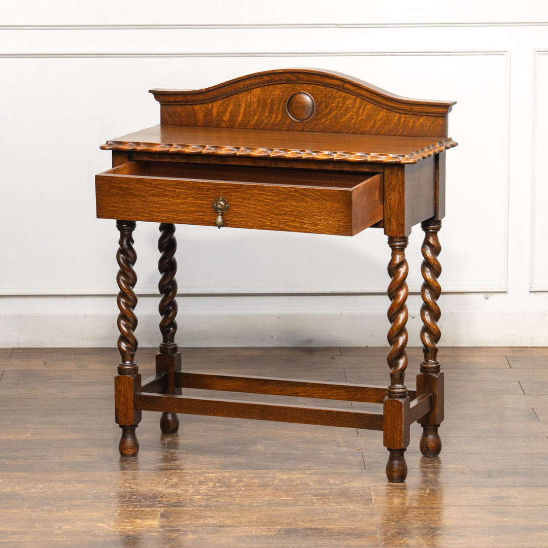 パイクラスト天板やツイストレッグが美しい オーク コンソールテーブル /25G