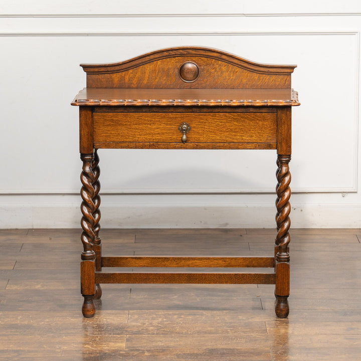 パイクラスト天板やツイストレッグが美しい オーク コンソールテーブル /25G