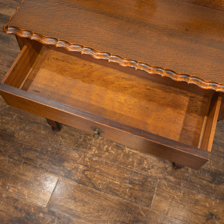 パイクラスト天板やツイストレッグが美しい オーク コンソールテーブル /25G