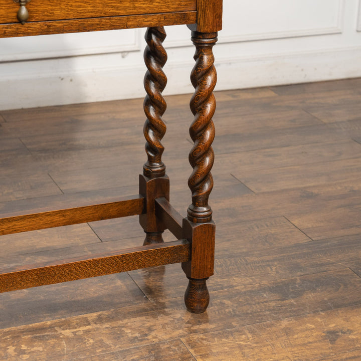 パイクラスト天板やツイストレッグが美しい オーク コンソールテーブル /25G