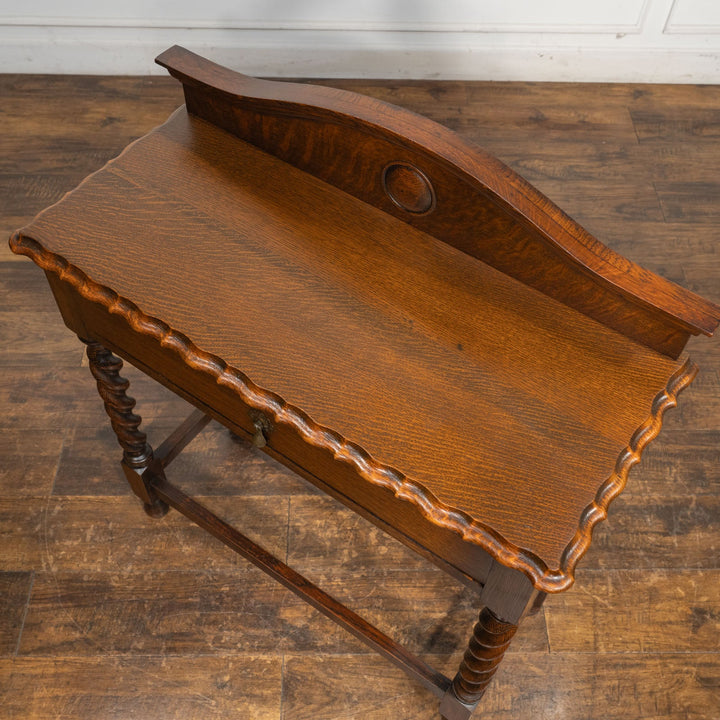 パイクラスト天板やツイストレッグが美しい オーク コンソールテーブル /25G