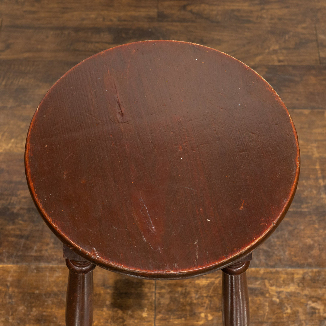 丁寧な装飾のバラスターレッグが美しい オーク ハイスツール /25G-5