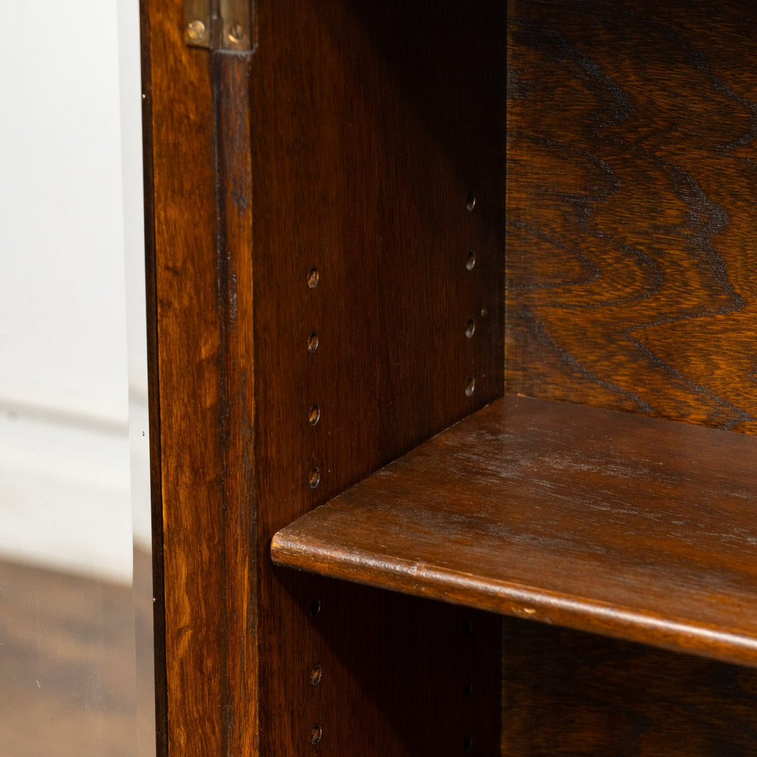 すっきりしたフォルムがお部屋に馴染む オーク ガラスブックケース /25G-B