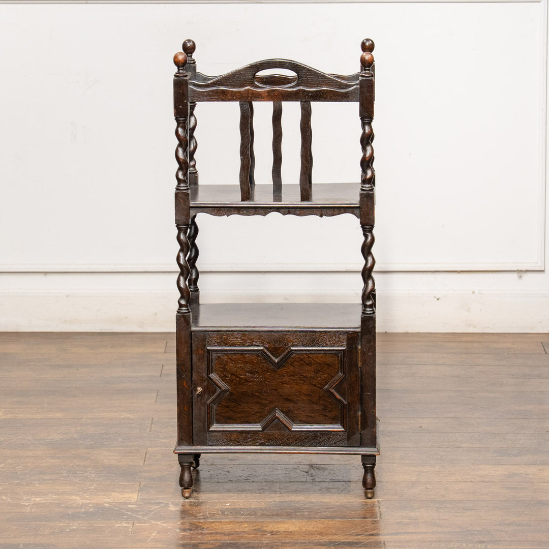 ブックラックと扉収納が一体化したレアなデザイン オーク マガジンラック /25G