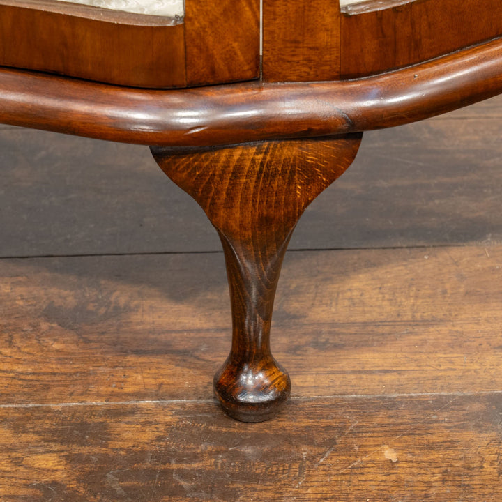 【Rivington リビングトン】鮮やかなプリントの装飾が印象的 ミラーバック ガラスキャビネット /25G