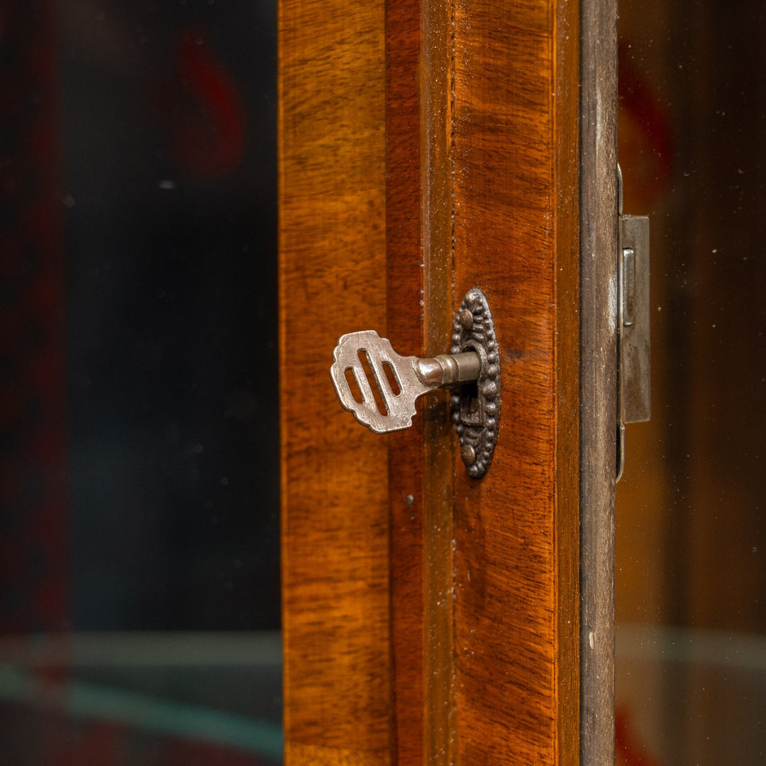 【Rivington リビングトン】鮮やかなプリントの装飾が印象的 ミラーバック ガラスキャビネット /25G