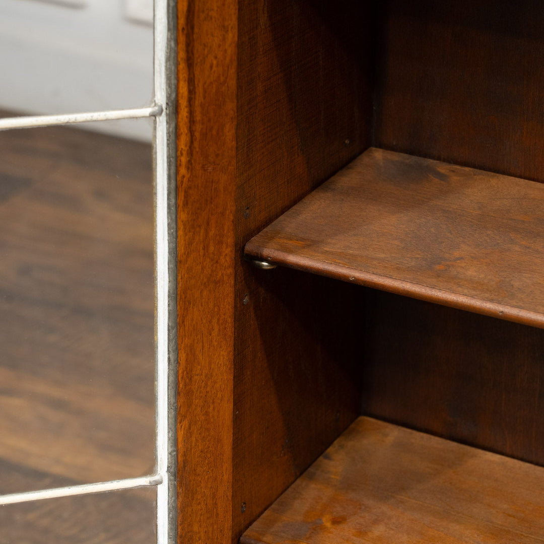 シンプルなフォルムにオーク材の質感が味わい深い ガラス ブックケース /25G