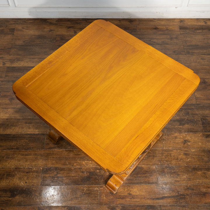 繊細で美しい彫刻のバルボスレッグが目を惹く ドローリーフ 伸長式ダイニングテーブル /25G-C