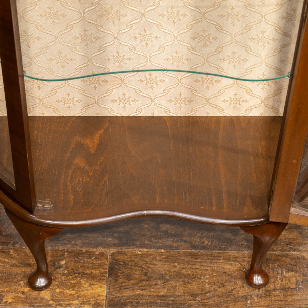 曲線のフロントデザインが優雅 ハーフムーンスタイル ガラスキャビネット /25G