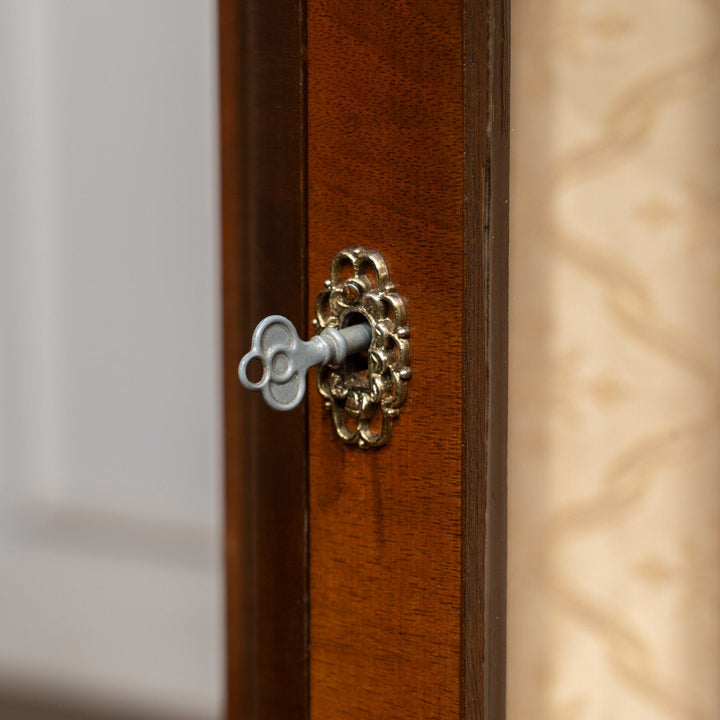 曲線のフロントデザインが優雅 ハーフムーンスタイル ガラスキャビネット /25G