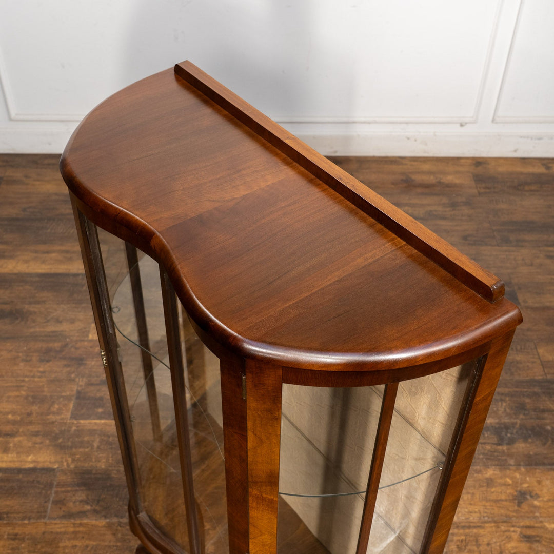 曲線のフロントデザインが優雅 ハーフムーンスタイル ガラスキャビネット /25G