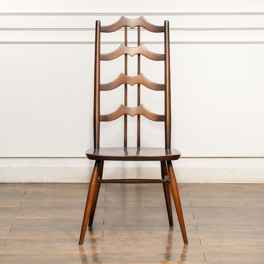 英国【ERCOL アーコール】背中をしっかり支えてくれる ラダーバックチェア No.496 オールドコロニアル /25G-1