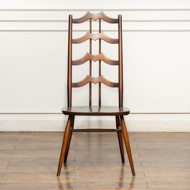 英国【ERCOL アーコール】背中をしっかり支えてくれる ラダーバックチェア No.496 オールドコロニアル /25G-1