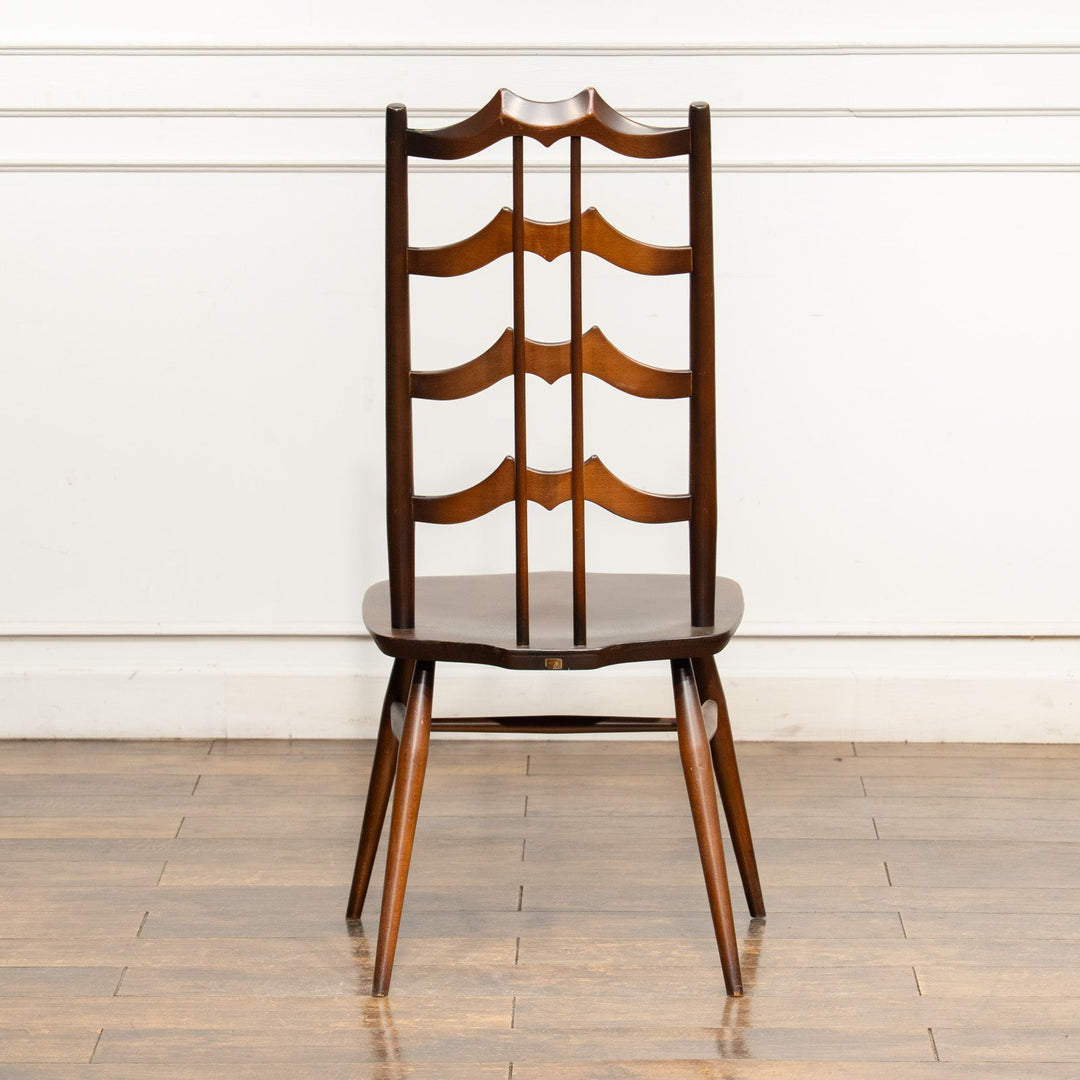 英国【ERCOL アーコール】背中をしっかり支えてくれる ラダーバックチェア No.496 オールドコロニアル /25G-1