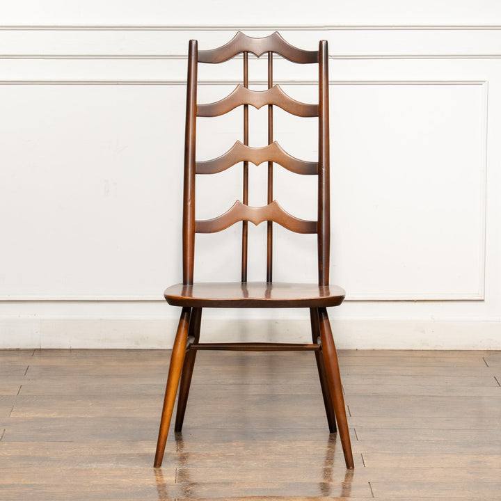 英国【ERCOL アーコール】背中をしっかり支えてくれる ラダーバックチェア No.496 オールドコロニアル /25G-3