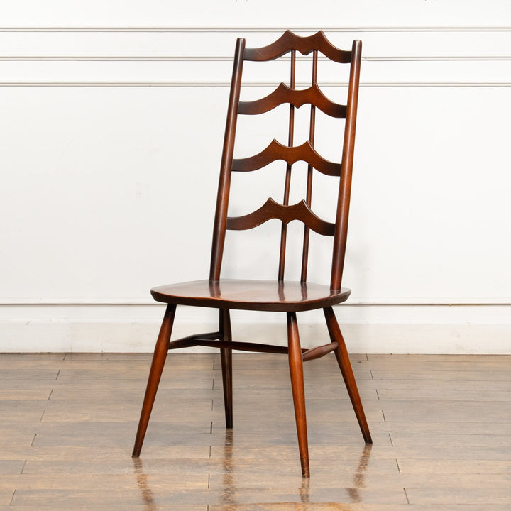 英国【ERCOL アーコール】背中をしっかり支えてくれる ラダーバックチェア No.496 オールドコロニアル /25G-4