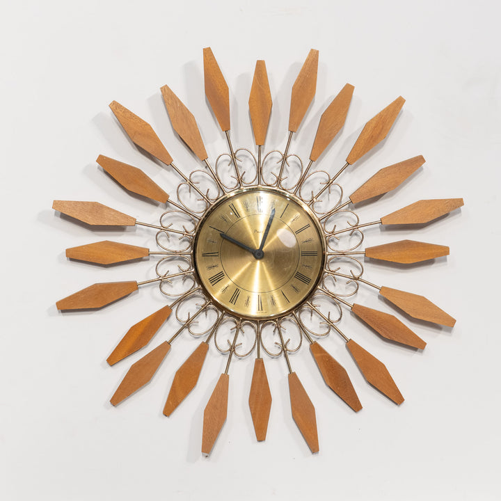 【PAICO パイコ】中央から放射状に広がるデザインが華やか サンバースト ウォールクロック /25G