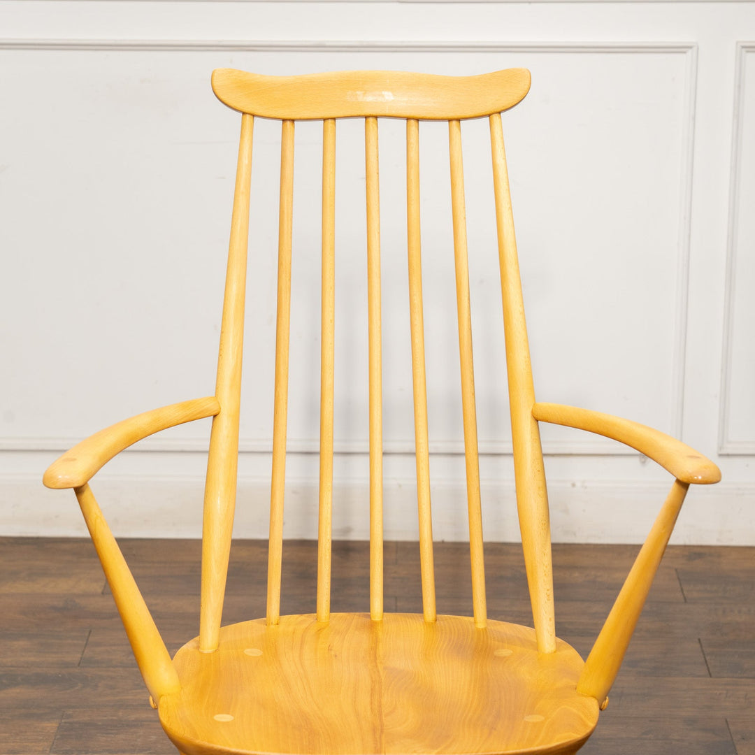 英国【ERCOL アーコール】スラッとしたハイバックが特徴的 ゴールドスミスアームチェア 369A Windsor ウインザー /25GB-10