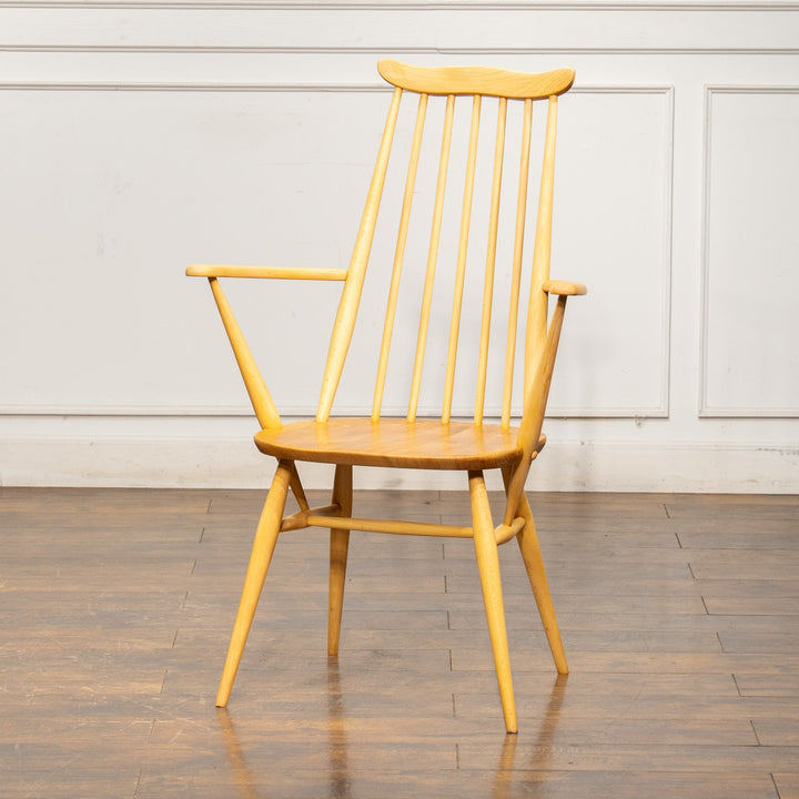 英国【ERCOL アーコール】スラッとしたハイバックが特徴的 ゴールドスミスアームチェア 369A Windsor ウインザー /25GB-10