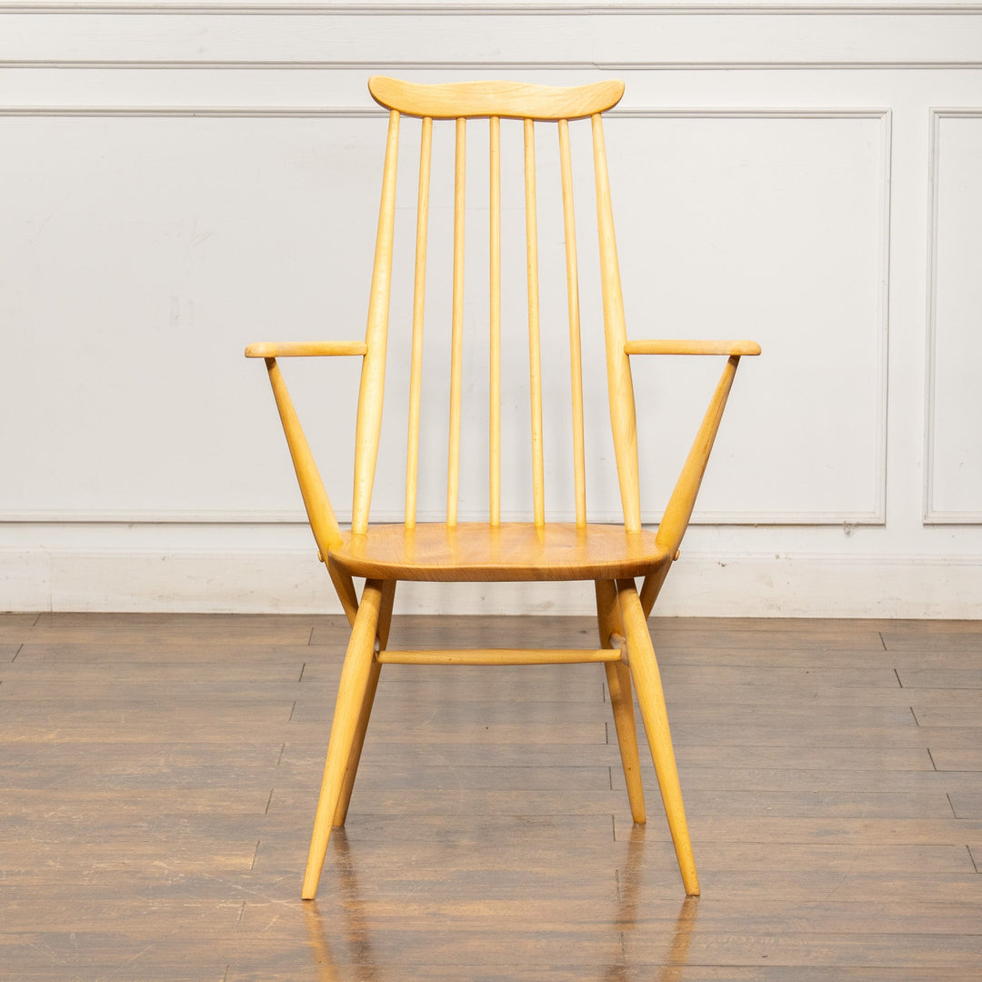 英国【ERCOL アーコール】スラッとしたハイバックが特徴的 ゴールドスミスアームチェア 369A Windsor ウインザー /25GB-10