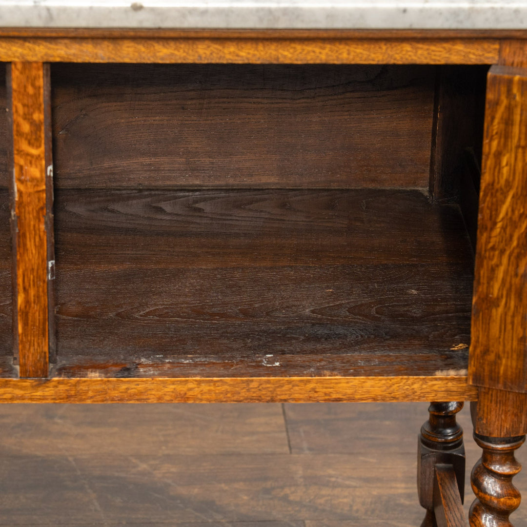 美しい大理石天板が高級感を醸し出す オーク ウォッシュスタンド