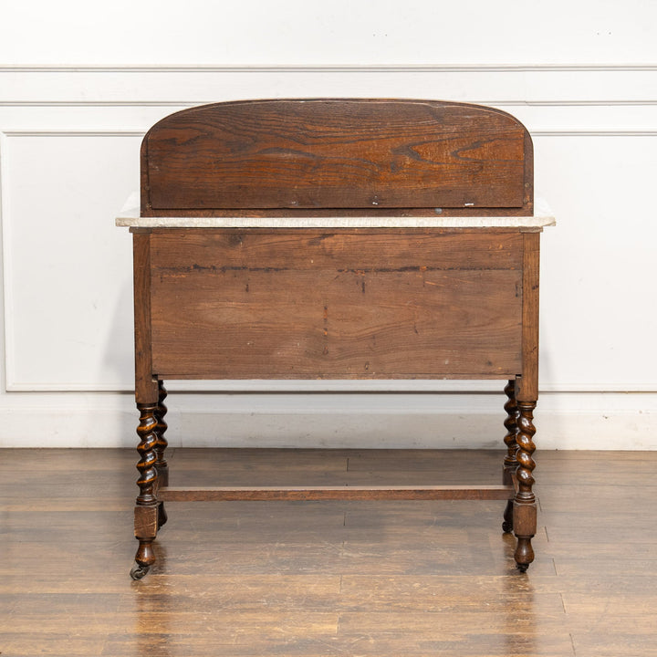 美しい大理石天板が高級感を醸し出す オーク ウォッシュスタンド