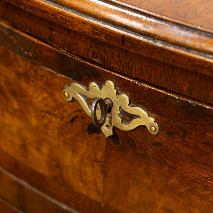 深いブラウンの色味にサーペンタインのデザインが上品 6段チェスト /25G