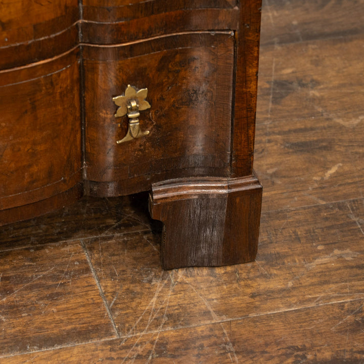 深いブラウンの色味にサーペンタインのデザインが上品 6段チェスト /25G