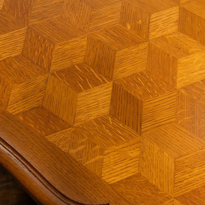 パーケトリー天板やカブリオールレッグが優美 ドローリーフ 伸長式ダイニングテーブル /25G