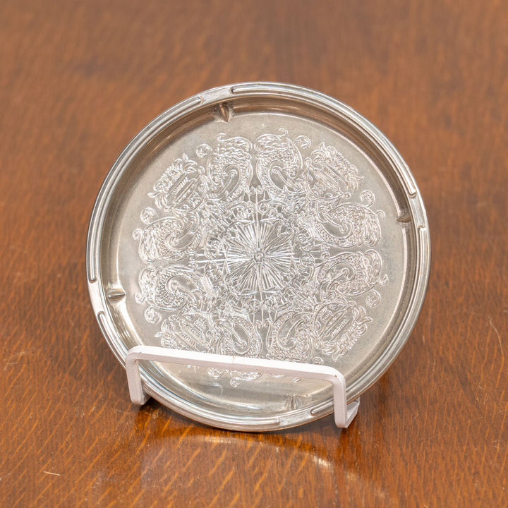 【Falstaff ファルスタッフ】細密な装飾が美しい シルバープレート ボトルコースター /25G