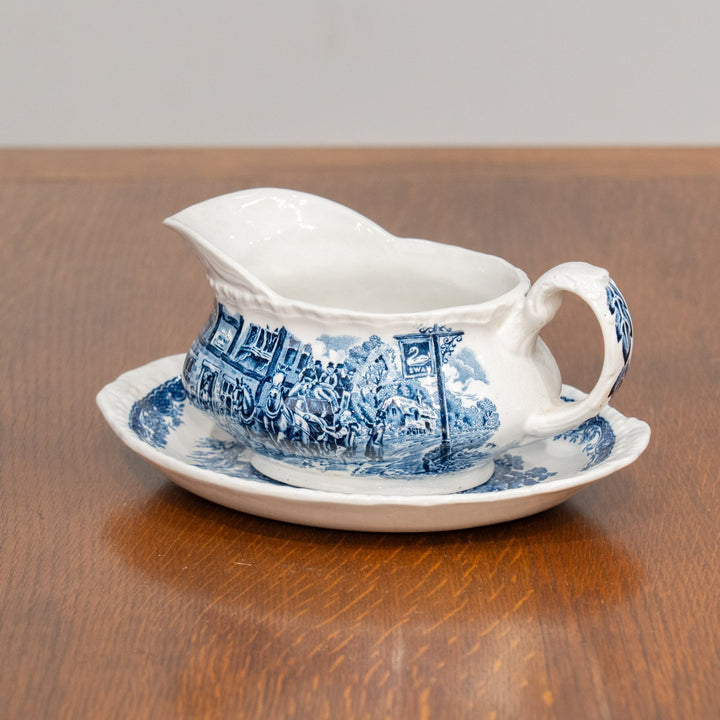 【ROYAL TUDOR WARE ロイヤルチューダーウェア Olde England オールドイングランド】ソースボート&スタンド /25G
