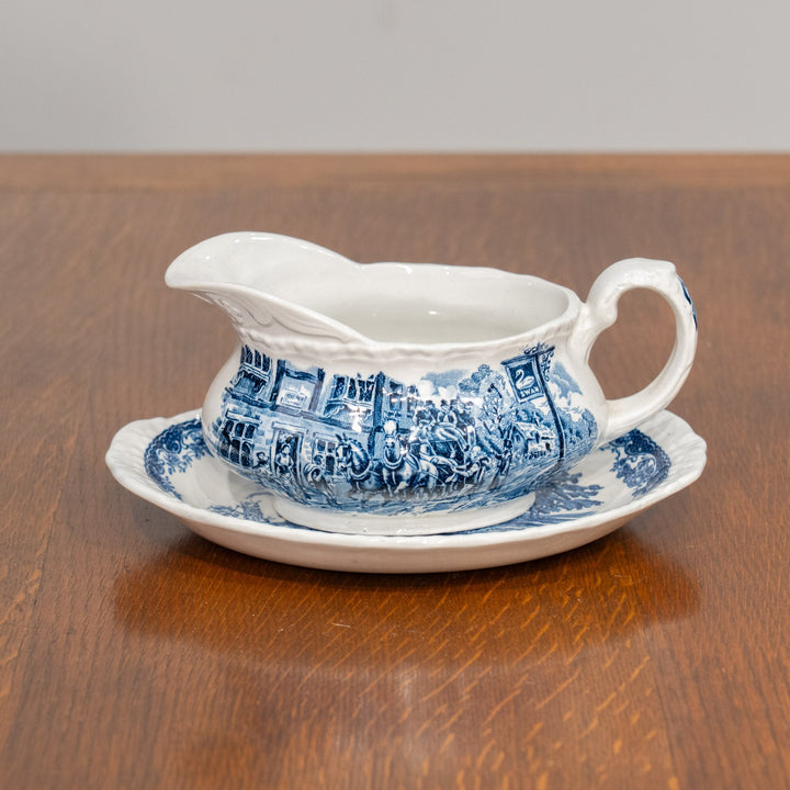 【ROYAL TUDOR WARE ロイヤルチューダーウェア Olde England オールドイングランド】ソースボート&スタンド /25G