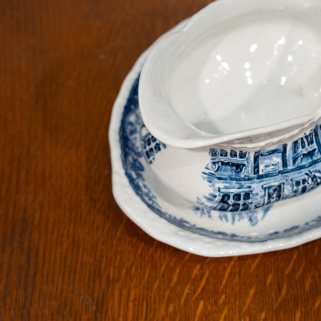 【ROYAL TUDOR WARE ロイヤルチューダーウェア Olde England オールドイングランド】ソースボート&スタンド /25G