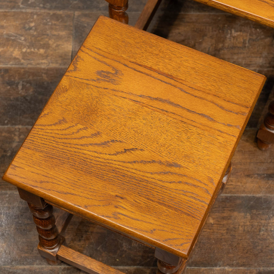 オーク バーリーシュガーツイスト 3段 ネストテーブル /25G