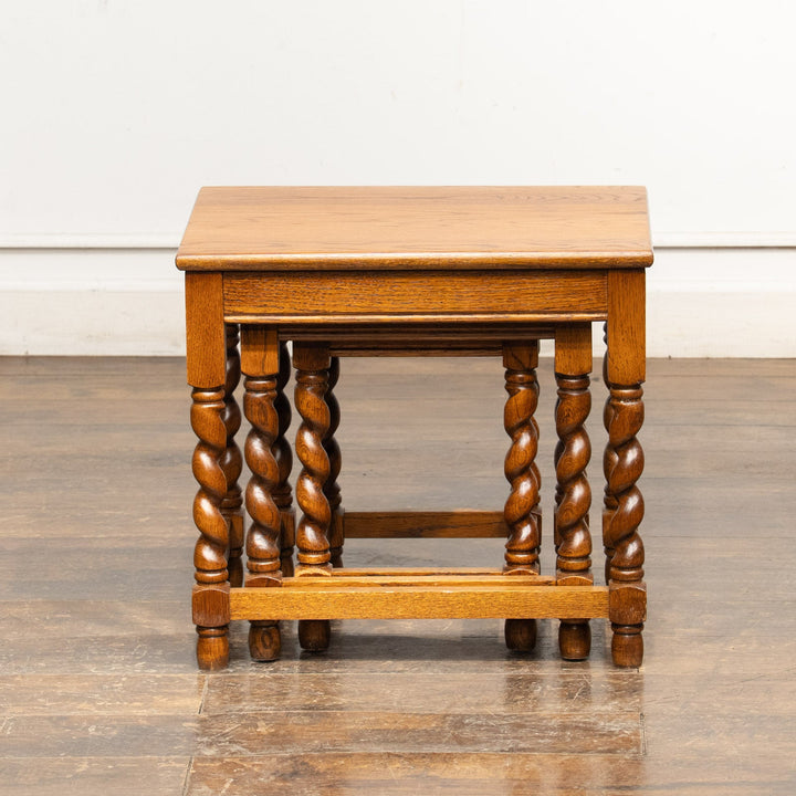 オーク バーリーシュガーツイスト 3段 ネストテーブル /25G