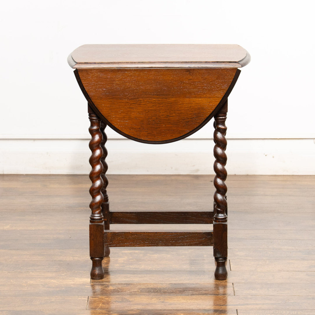 金属のアームが伸びて支える レアモデル オーク ドロップリーフテーブル /25G-B