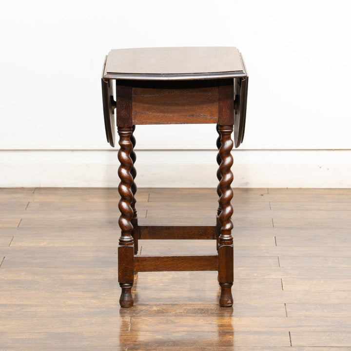 金属のアームが伸びて支える レアモデル オーク ドロップリーフテーブル /25G-B