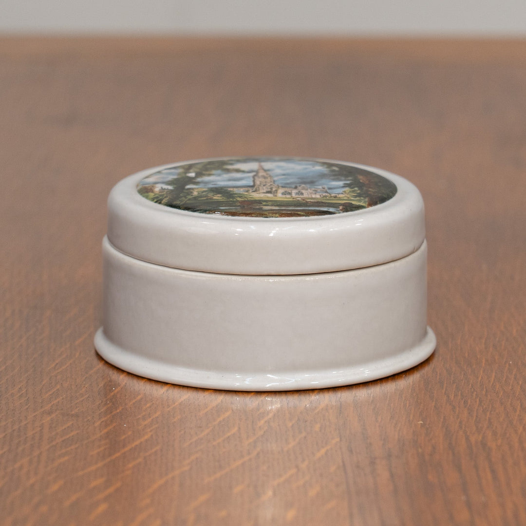 蓋に素朴な風景が描かれた アンチョビペースト入れ 蓋付きポット /25G-B