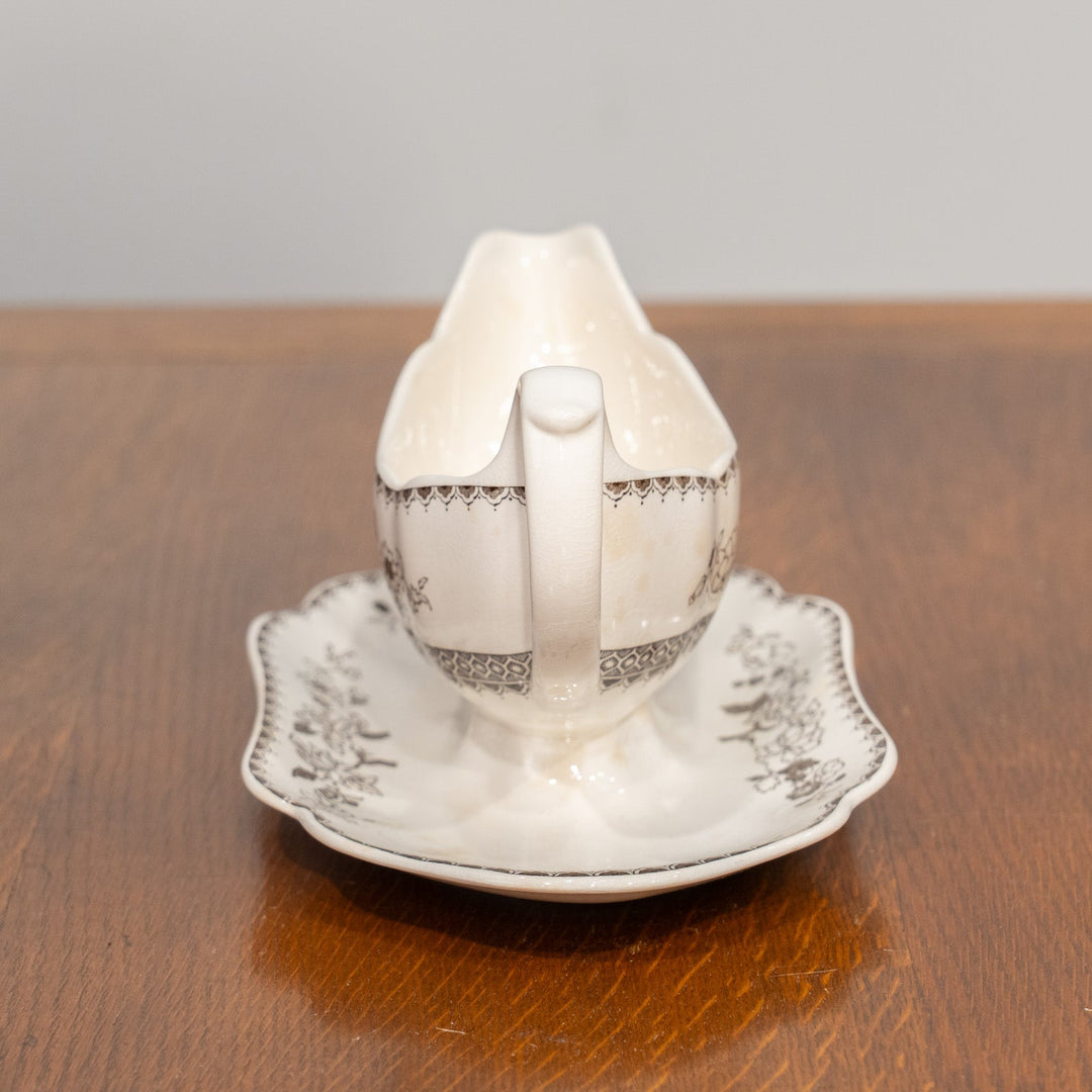 【COPELAND SPODE コープランドスポード CHINESE ROSE チャイニーズローズ】ブラウン ソースボート&スタンド /25G