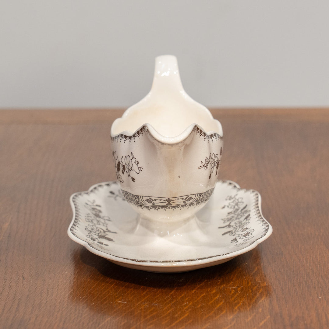 【COPELAND SPODE コープランドスポード CHINESE ROSE チャイニーズローズ】ブラウン ソースボート&スタンド /25G