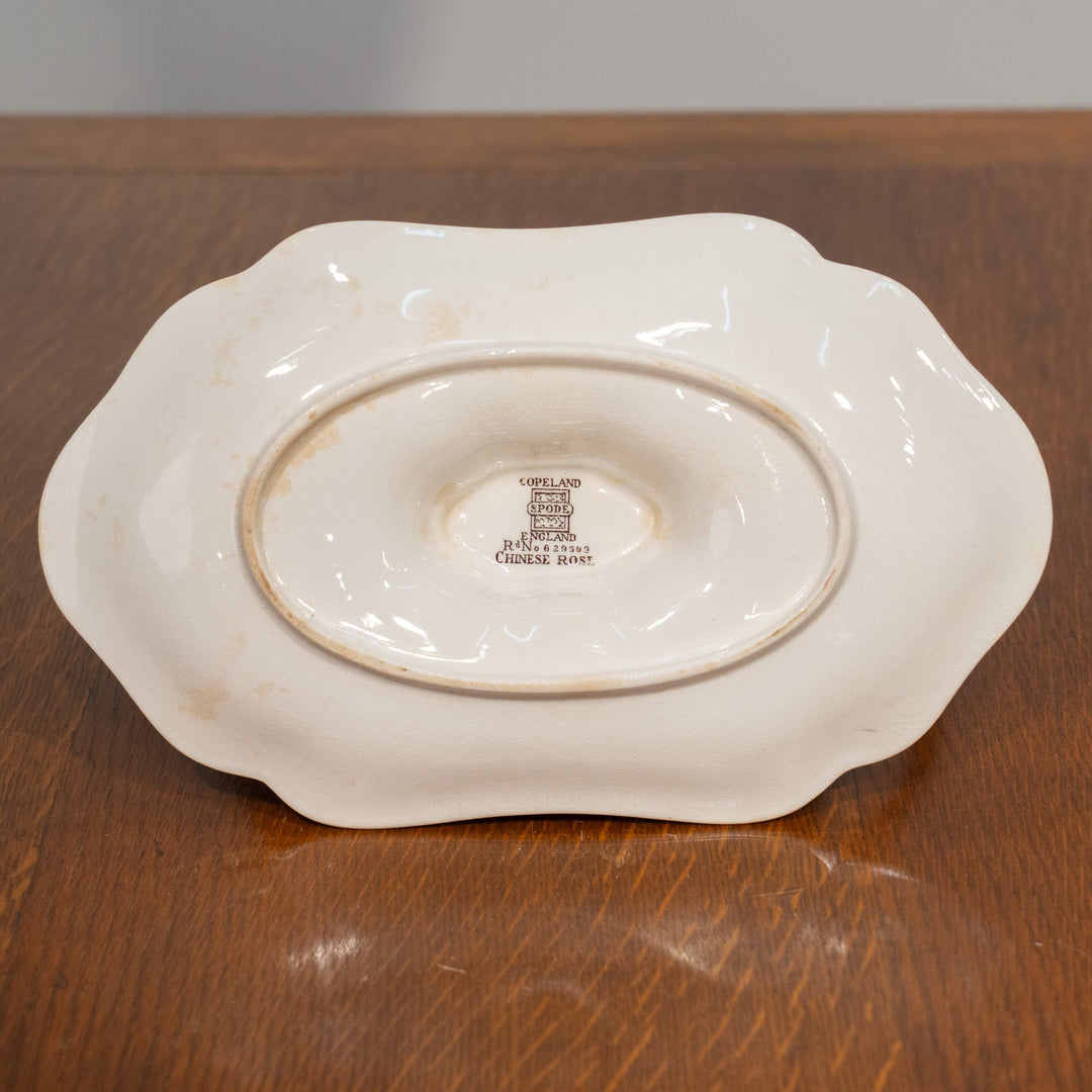 【COPELAND SPODE コープランドスポード CHINESE ROSE チャイニーズローズ】ブラウン ソースボート&スタンド /25G