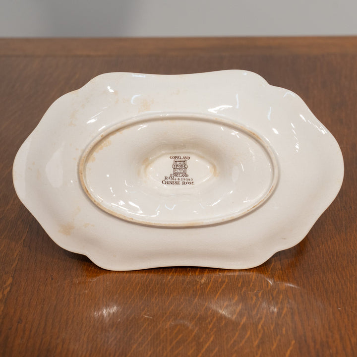 【COPELAND SPODE コープランドスポード CHINESE ROSE チャイニーズローズ】ブラウン ソースボート&スタンド /25G