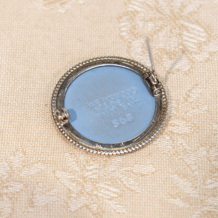 【WEDGWOOD ウェッジウッド Jasper ジャスパー】ペールブルー サーキュラーブローチ /25G-B