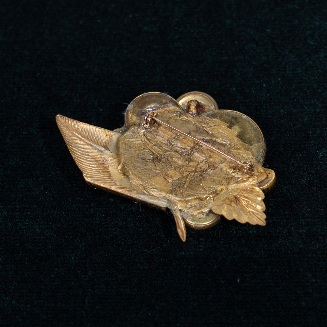 ボタンなど様々な形を組み合わせたモダンなデザイン アンティークブローチ /25G