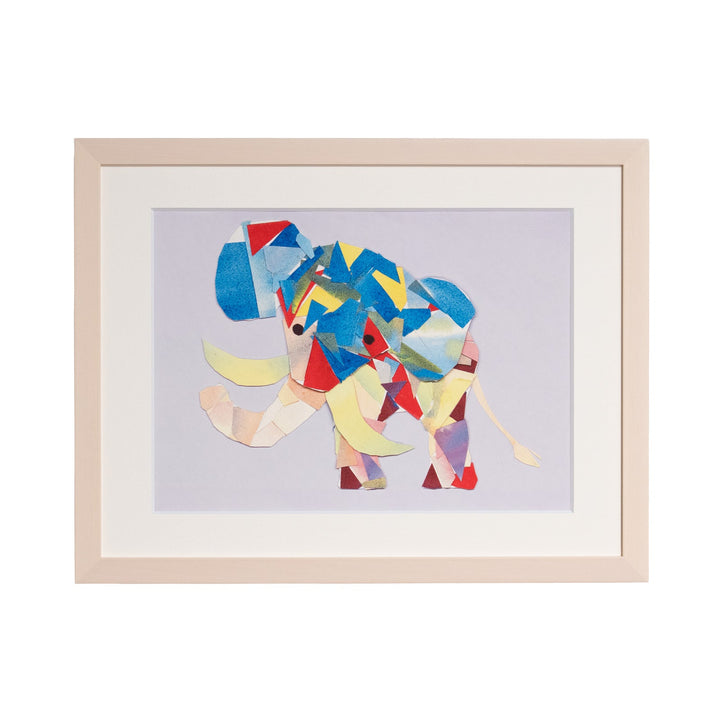オバケのタムタム 「パッチワークゾウさん」 複製版画作品（ジグレー版画）パラリンアート A4