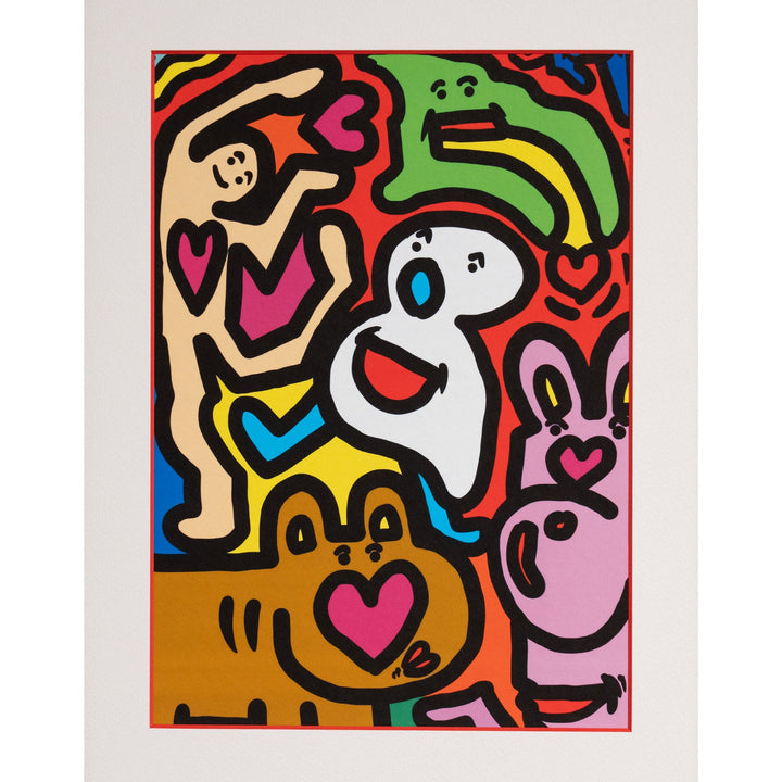 浅海和広 「みんなハピハッピー」 複製版画作品（ジグレー版画）パラリンアート A4