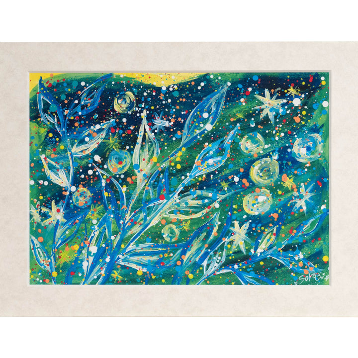 sora 「緑輝く美しい世界」複製版画作品（ジグレー版画）パラリンアート A4