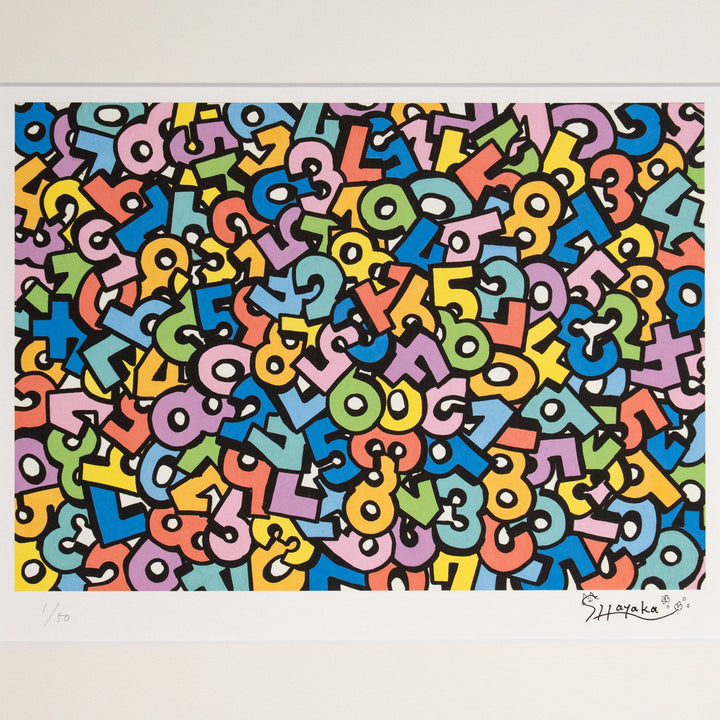 齋藤早夏 「カラフルで溢れた世界」サイン入り複製版画作品（ジグレー版画） パラリンアート A3